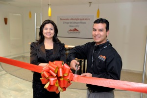 Mintec executive assistant, Virginia Blackman, and regional client relations manager, Rudy Moctezuma, open the company's Mexico office in Hermosillo.