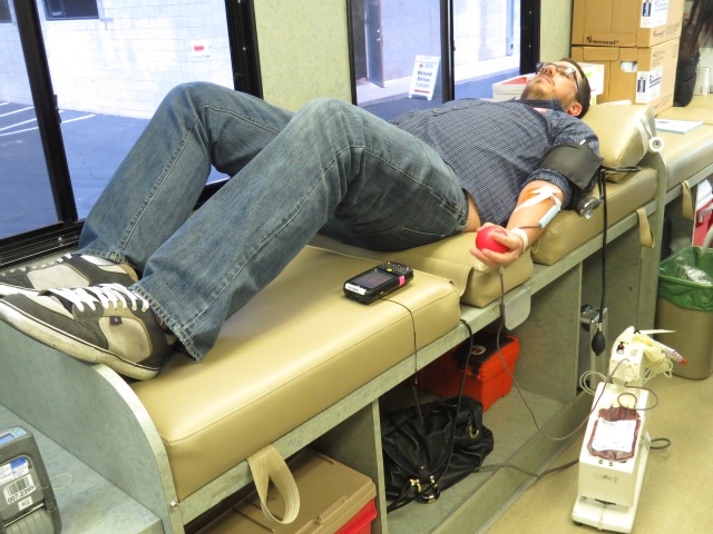 IT specialist Jorden Wright was one of 48 productive donors who gave blood.